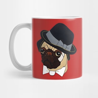 Pug with a Red Homburg Mug